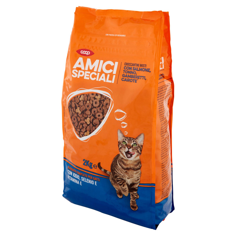 Amici Speciali Ξηρά τροφή για γάτες με σολομό, τόνο, γαρίδες, καρότα και ρύζι 2 kg